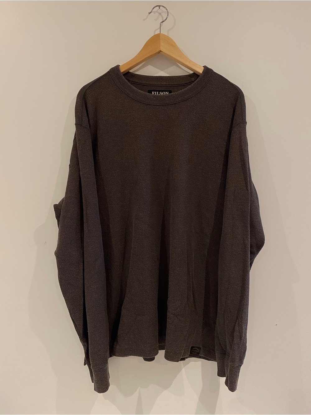 Filson Men's Crewneck Thermal Shirt in Dark Brown